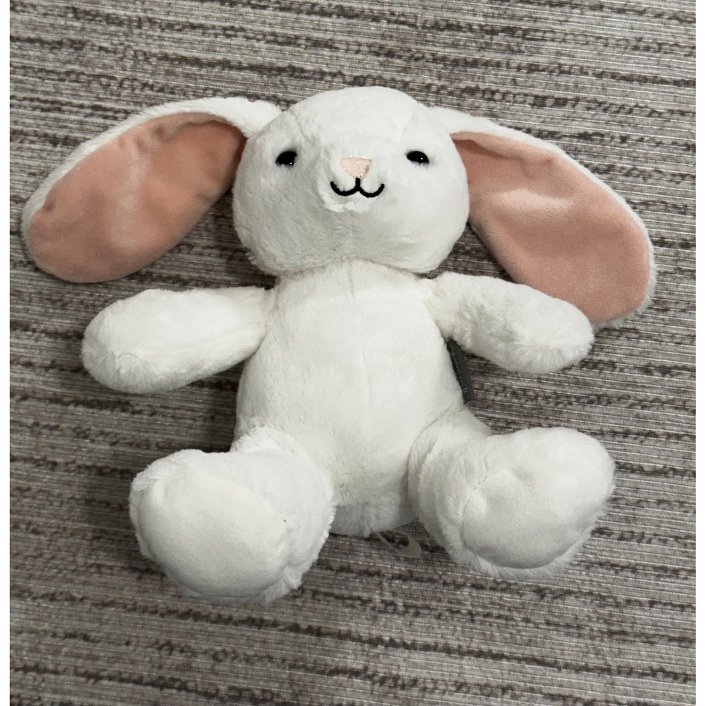 Hallmark White Plush Bunny Rabbit Stuffed Animal Pink Ears 10 Inch Easter Toy